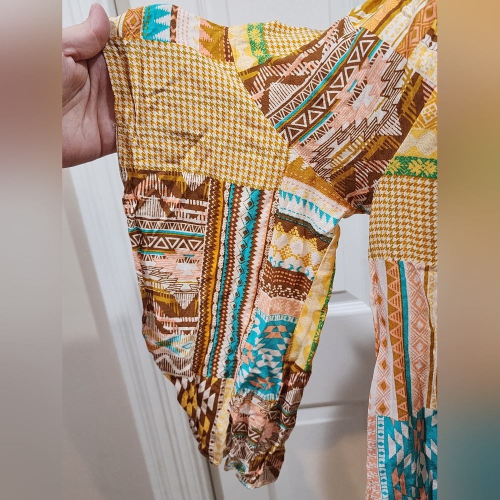 Savanna Jane Multicolor Patchwork Blouse - image 3